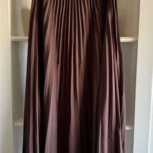 Bohme Brown Pleated Midi Skirt Size M